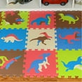 thumbnail image 3 of 9pcs Dinosaur Style Thicking EVA Foam Mat Children‘s Puzzle Mat Baby Playing Interlocking Foam Floor Pad Sets, 3 of 3