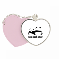 thumbnail image 1 of Cuddling Pandas Helping Each Other Mirror Travel Purse Makeup Heart Pink, 1 of 4