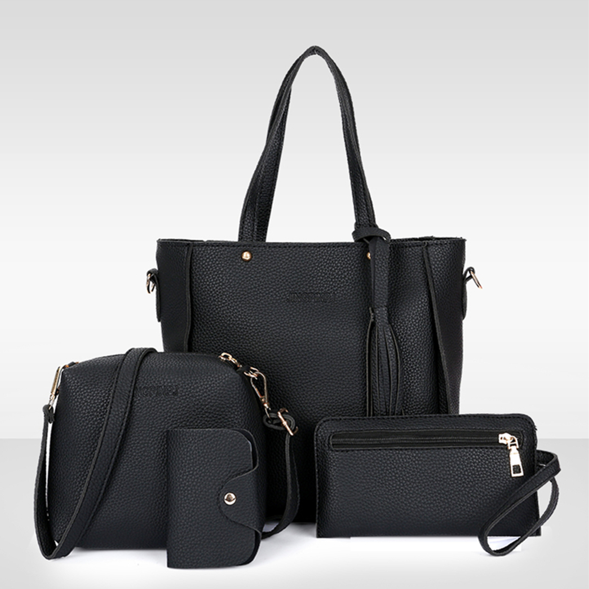 Women Lady Leather Handbag  Satchel Messenger Bag 4pcs Set Shoulder Tote Purse