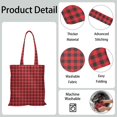 thumbnail image 4 of Moroccan Plaid Canvas Tote Bag Checkered Pattern Vintage Style Geometric Design Rustic Aesthetic Cute Reusable Foldable Shopping Tote, 4 of 6