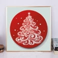 thumbnail image 2 of DIY Stamped Cross Stitch Kits for Beginners Red White Christmas Tree Easy 11CT Needlepoint Embroidery Counted Cross Stitch Kits Art Craft Wall Decoration and Gift 35x35cm(2), 2 of 9