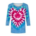thumbnail image 4 of Goodeals Valentines Day Blouses Women Tie Dye Love Heart Graphic Tees Shirt Spring Shirt Round Neck Tunic Top 2025 Valentine's Day Soft Outfits(Pink,XXL), 4 of 5
