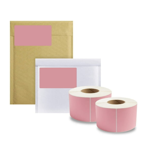 Pink Thermal Transfer Labels, 3 in Core Industrial, 4000 Count, 4 x 6 in