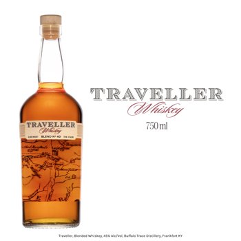 Traveller Whiskey, 750ml 90PF, 45% ABV