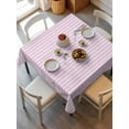thumbnail image 6 of Pink White Stripe Table Cloth, Modern Minimalist Geometric Striped Waterproof Tablecloth for Square Tables, Reusable Washable Fabric Table Cover for Restaurant Kitchen Dining Tables 54"x54", 6 of 6
