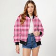 thumbnail image 4 of Holzkary Women's Zip Up Sweatshirts Jackets Long Sleeve Casual Loose Outwear with Pockets Women's Jacket Lightweight Zip Casual Jacket Printed Coat Stand Collar Cropped Coat Watermelon Red Xxl, 4 of 9
