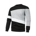 thumbnail image 2 of Fall Shirts for Men Casual Pullover Pullover Long Sleeve Patchwork Round Neck Sports Sweatshirt Top, 2 of 5
