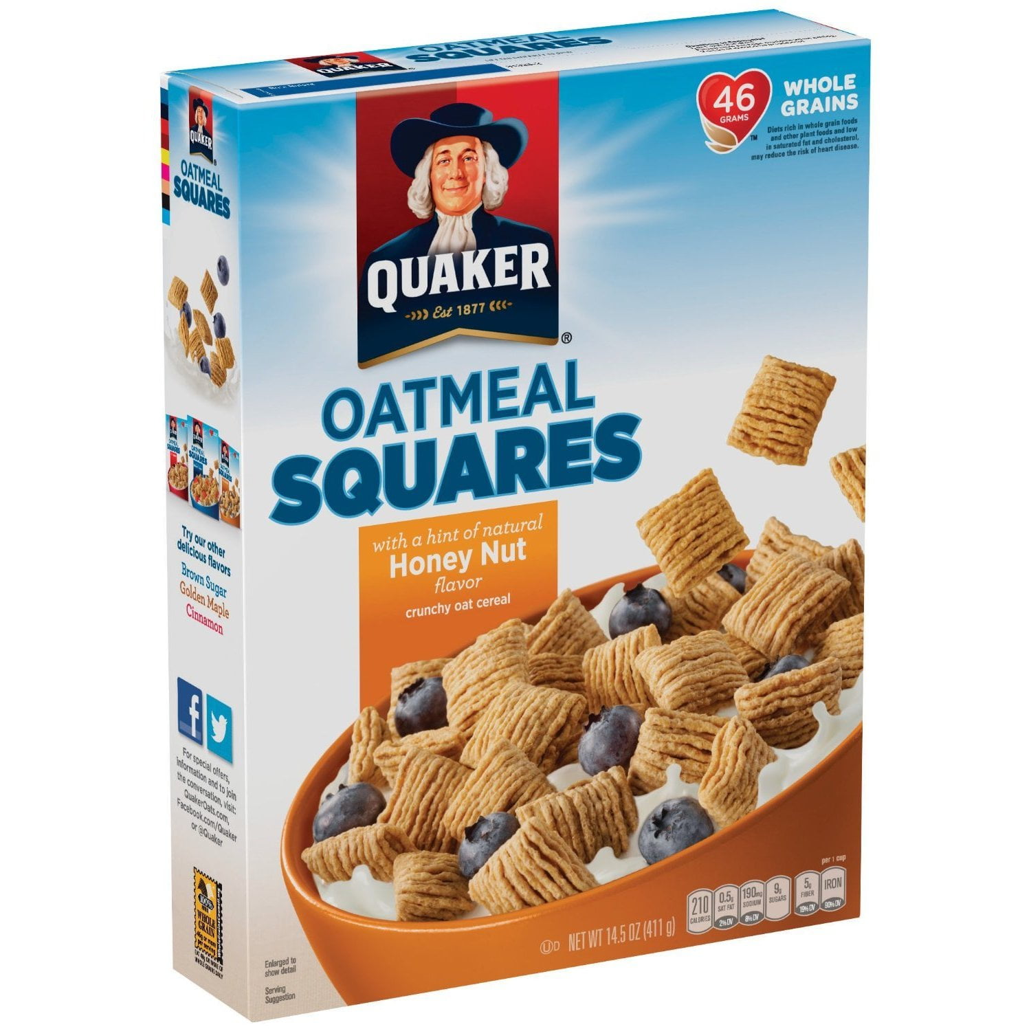 Nut Oatmeal Squares Cereal, 14.5 oz Pack of 4