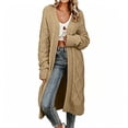 thumbnail image 6 of Qzwdhjm Long Cardigans for Women Maxi Cable Knit Cardigan Sweaters Open Front Long Sleeve Chunky Oversized Sweater Coats, 6 of 8