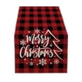 thumbnail image 2 of Gqqkzmb Red Plaid Christmas Table Runner Winter Holiday Table Decor Merry Christmas Centerpiece for Dining Table Washable Christmas Decorations, 2 of 6