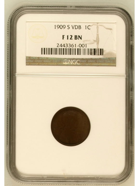 Collectible 1909-S VDB Lincoln Wheat Cent NGC F-12 BN
