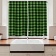thumbnail image 2 of Ambesonne Plaid Kitchen Curtains, Lumberjack Buffalo Checks Art, 55"x36", Shamrock Green and Black, 2 of 3