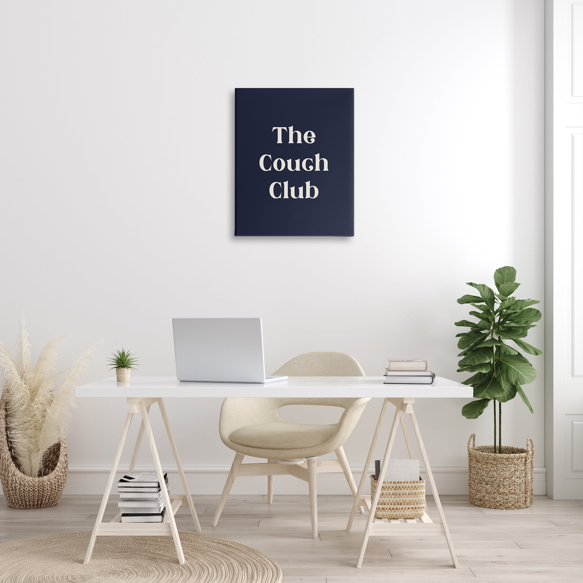 Stupell Industries Couch Club Phrase Typography Painting Gallery Wrapped Canvas Art Print Wall Art, 24 x 30