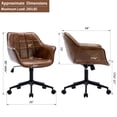 thumbnail image 3 of Duhome Home Office Chair with Arm PU Leather Yellowish Brown 1 Pcs, 3 of 8