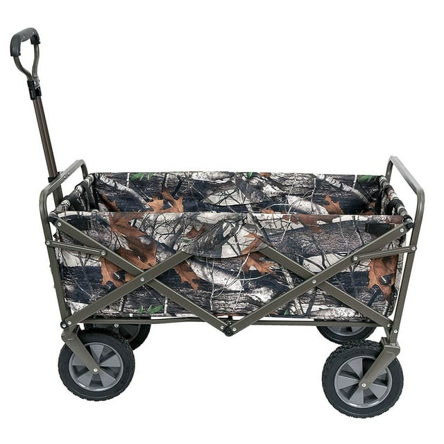 Mac Sports Chariot Utilitaire de Jardin et de Camping Pliable et Rabattable pour l'Extérieur, Camouflage