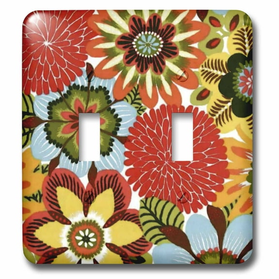 3dRose, Sixties Floral, double toggle switch