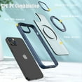thumbnail image 3 of For iPhone 14 Case Magnetic, Compatible with Magsafe Matte Back Cover Rotating Kickstand Bumper Rugged Phone Case Cover for Apple iPhone 14, Blue, 3 of 6