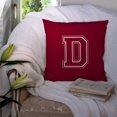 thumbnail image 3 of Letter D Initial Monogram - Maroon and White Fabric Decorative Pillow, 3 of 4