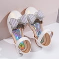 thumbnail image 7 of EnJoCho Girls Fashion Princess Shoes Star Sequin Rhinestone Bow Sandals Dancing Shoes Pearl Bling Shoes Single Kids Shoes Little Girl Stylish Party Shoes Pink, 7 of 7