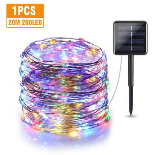 Cocobaby 100/200 LEDs String Light, Outdoor Waterproof Copper Wire Solar String Lights LED Garden Xmas Party Decor