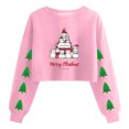 thumbnail image 2 of Elvqul Long Sleeve Shirts for Women Graphic Sweatshirt Crop Winter Spring Womens Shirts Casual, 2 of 7