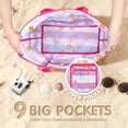 thumbnail image 6 of Livhil Mesh Beach Bag Rope Handles, Mesh Tote Bag for Women Contains Wicker Oversized Beach Tote Bag with 9 Small Pockets (Pink), 6 of 7