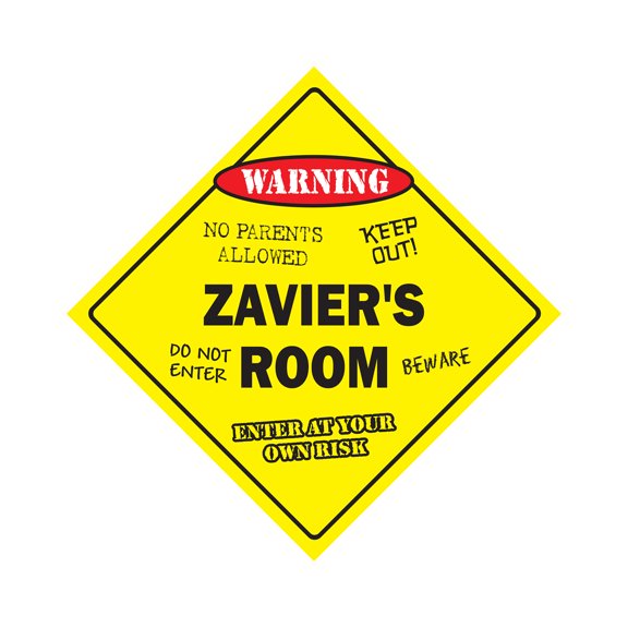 Zavier's Room Sign Crossing Zone Xing | Indoor/Outdoor | 14" Tall kids bedroom decor door children's name boy girl