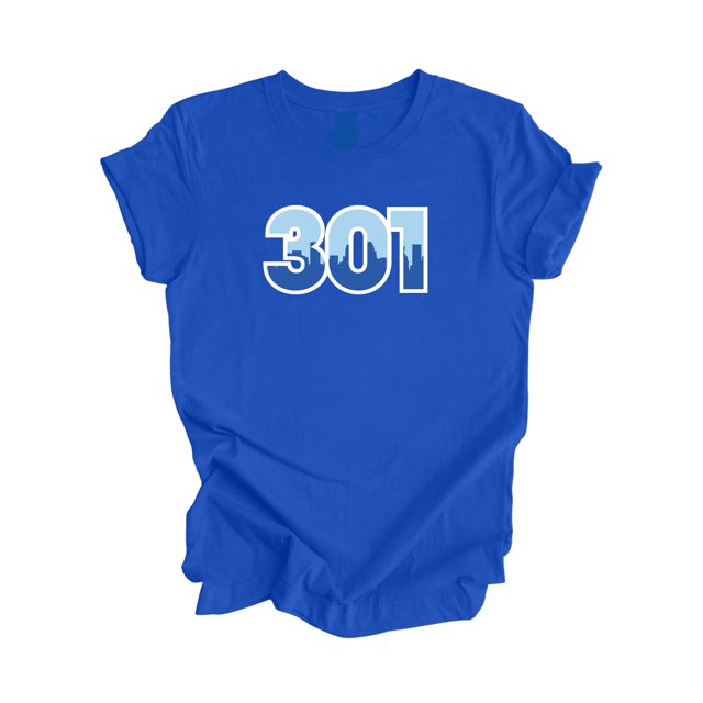 301 Baltimore Maryland USA Code Régional Skyline de la Ville Cadeau - T-Shirt Unisexe - Inspired X
