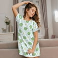 thumbnail image 3 of Fotbe Kawaii Frogs Pattern Women's Cotton Nightgown Sleepwear Short Sleeves Shirt Casual Print Sleepdress, 3 of 6