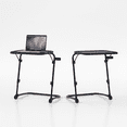 thumbnail image 1 of Homy Casa 2 Pack Chicago Industrial Folding Couch Tray Table Adjustable Height TV Snack Table with Cup Holder, Black, 1 of 6