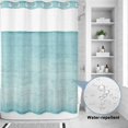 thumbnail image 3 of No Hook Shower Curtain, Vintage Teal Shower Curtains for Bathroom with See Through Top Window, Modern Abstract Retro Art Waterproof & Washable Bath Curtain 60"x72", 3 of 9