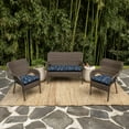 thumbnail image 4 of ARDEN earthFIBER Outdoor Wicker Settee Cushion, 41.5 x 18, Water Repellent, Fade Resistant 41.5 x 18, Navy Blue King Palm, 4 of 8