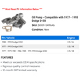 thumbnail image 2 of Pump - Compatible with 1977 - 1993 Dodge D150 1978 1979 1980 1981 1982 1983 1984 1985 1986 1987 1988 1989 1990 1991 1992, 2 of 2