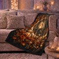 thumbnail image 6 of Autumn Night Moonlit Scene, Mystical Bird Art Scene, Warm Flannel Blanket for Living Room and Reading Nook with Detailed Artwork, Bird Lovers Thanksgiving Gift, Artistic Home Decor, 6 of 9
