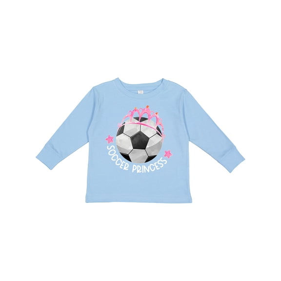 Inktastic Soccer Princess- Tiara Girls Long Sleeve Toddler T-Shirt