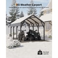 thumbnail image 4 of 12 ft x 13 ft Metal Carport Shed with Reinforced Frame & Steel Roof, All-Weather Permanent Shelter for Cars, Motorcycles, ATVs & Boats, 4 of 6