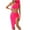 Pink 01, variant on Womens Two Piece High Waisted Swimsuit Summer Beach Swim Bathing Suit Solid Color One Shoulder Fashion Bikinis Sets (Wine XL)