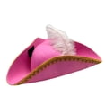 thumbnail image 2 of Sombrero pirata para adultos, regalo para adultos, espectáculo escénico, carnaval, novedad desgastada. Rosa, 2 of 8