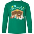 thumbnail image 3 of Inktastic Merry Christmas Cute Nativity Scene Long Sleeve Youth T-Shirt, 3 of 5