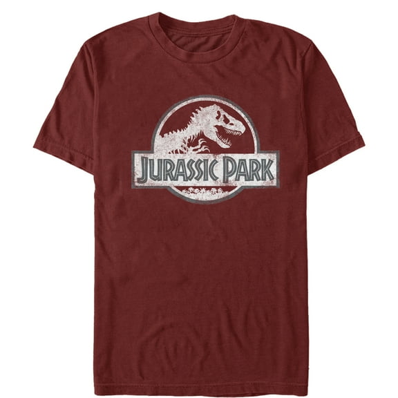 Men's Jurassic Park Vintage Logo  Graphic Tee Cardinal Large