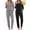 Bm-002 Black White Plaid/ Black, variant on Anygrew Women's Pajama Sets Long Sleeve Pjs Lounge Sets 2 Piece Sleepwear With Pockets