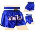 thumbnail image 5 of Men Boxing Shorts MMA Mauy Thai Training Fitness Gym Cage Fight Kickboxing Trunks Clothing Blue/White Medium, 5 of 8