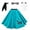 Teal, variant on Hip Hop 50's Shop 1950s Adult 4 Piece Poodle Skirt Costume Outfit for Women with Accessories (glasses, socks, scarf) (Medium/Large Hot Pink)