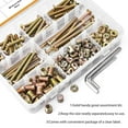VIGRUE 180PCS M6 x 20/30/40/50/60/70/80mm Bolts Nuts Kit Furniture Bolt