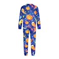 thumbnail image 5 of Matching Halloween Pajamas Set for Whole Family, Breathable Long Sleeve Halloween Family Pajamas with Moon Pumpkin Print, Fun Family Halloween Pajama Set Sleepwear, 5 of 6
