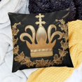 Embroidery Velvet Pillow Cover , European Crown Shield Pattern Throw