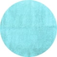 thumbnail image 1 of Ahgly Company Indoor Round Solid Light Blue Modern Area Rugs, 7' Round, 1 of 4