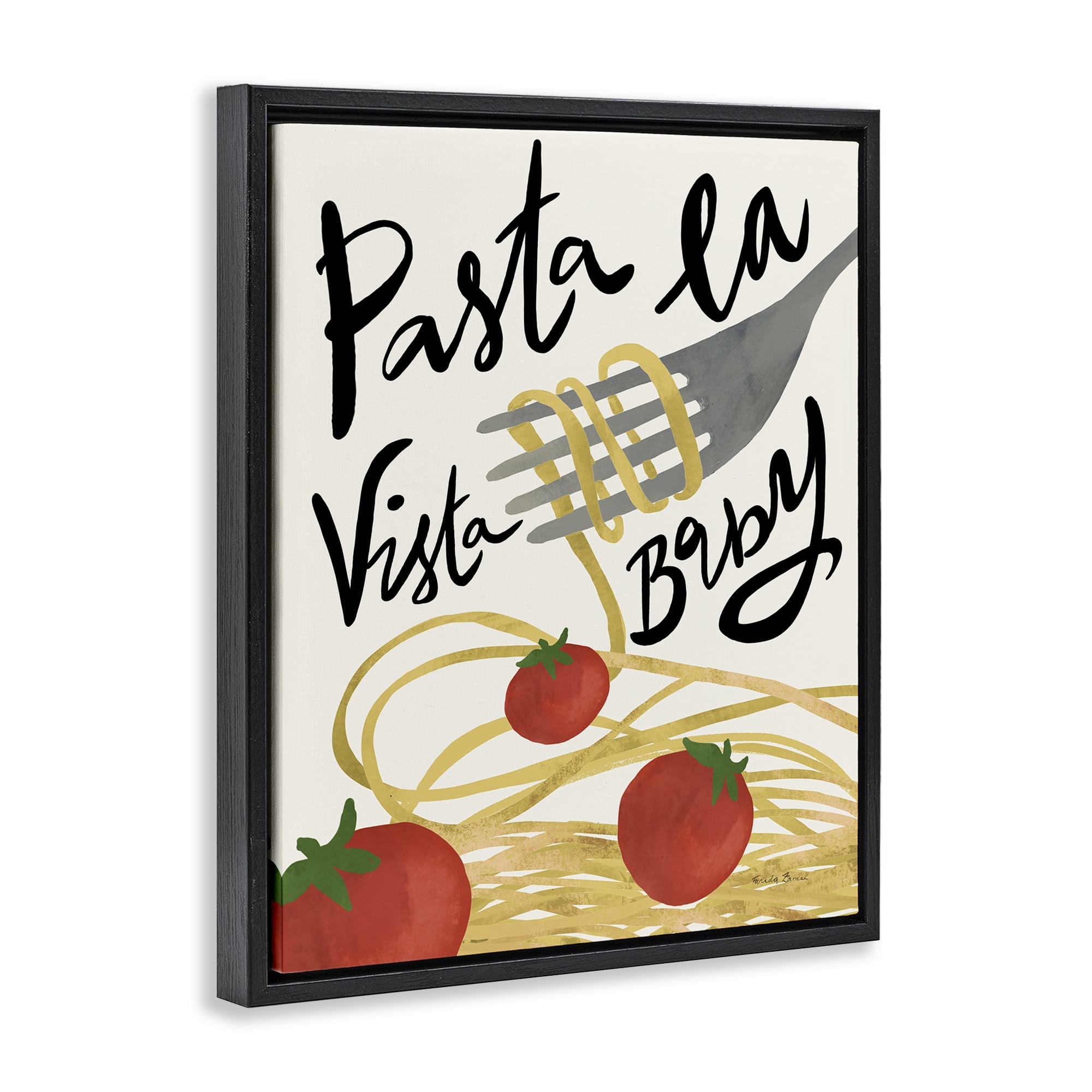 Stupell Industries Pasta La Vista Food & Beverage Painting Black Floater Framed Art Print Wall Art, 25 x 31