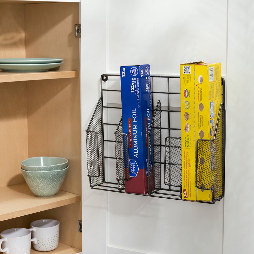 Wall Mount Wrap Organizer, Black Onyx