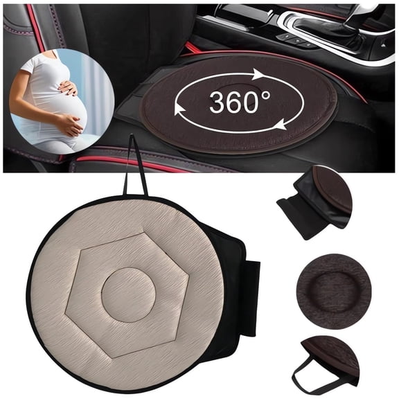 360° Swivel Seat Cushion for Car, Rotating Car Seat Cushion with Memory Foam, Non-Slip Portable Seat Pad for Elderly Support, Vehicle Entry Assistance
